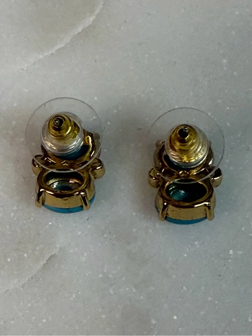 Kate Spade Turquoise Crystal Gold Earrings Studs - Picture 4 of 4